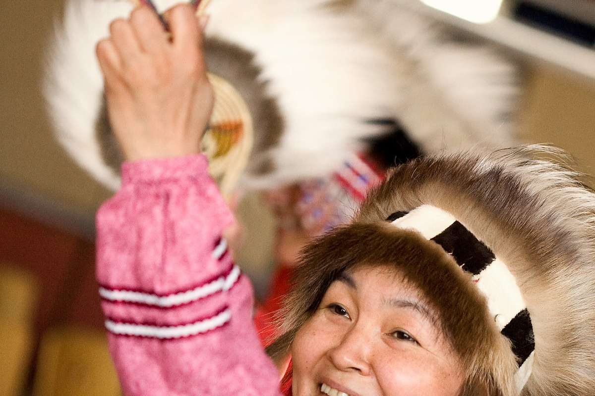 Traditional dancer at the Alaska Native Heritage Center c. Wayde Carroll